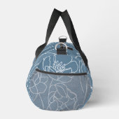 Blaue Lila Aquarell-Wildblumen-Monogramm Duffle Bag (Rechts)