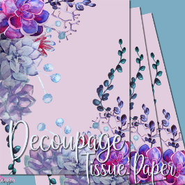 Blaue lila Aquarellbilder Seidenpapier