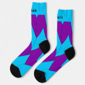 Blaue Lila Art Deco Design Socken (Linkes Detail)