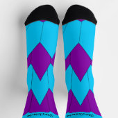Blaue Lila Art Deco Design Socken (Oben)