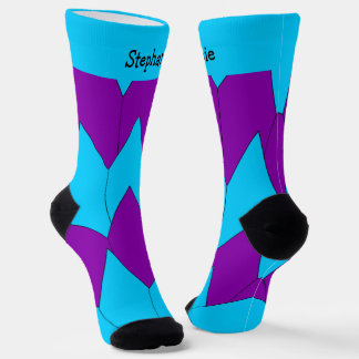 Blaue Lila Art Deco Design Socken