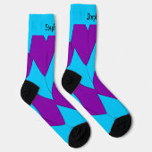 Blaue Lila Art Deco Design Socken (Rechts)