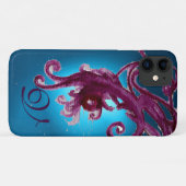 BLAUE LILA BERRIEN UND BLUMENWIRBEL MONOGRAMM Case-Mate iPhone HÜLLE (Rückseite (Horizontal))