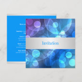 Blaue Lila Blasen 8 Geburtstagsveranstaltung Einladung (Vorne/Hinten)