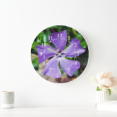 Blaue lila Blätter Große Wanduhr (Zuhause)