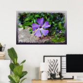 Blaue lila Blätter Poster (Heimbüro)