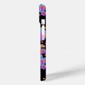 Blaue Lila Blume Burst Black Case-Mate iPhone Hülle (Rückseite / Links)