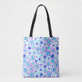 Blaue Lila Blume handGezeichnet Sommer Blütenblüte Tasche (Vorderseite)