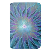 Blaue Lila Blume Traumstrecke Airolo - Fraktal Badematte (Vorderseite Vertikal)