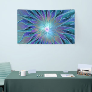 Blaue Lila Blume Traumstrecke Airolo - Fraktal Banner
