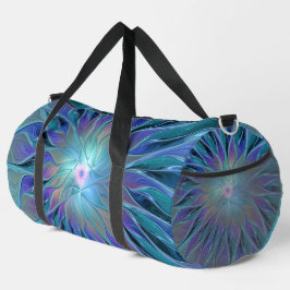 Blaue Lila Blume Traumstrecke Airolo - Fraktal Duffle Bag