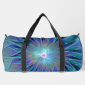 Blaue Lila Blume Traumstrecke Airolo - Fraktal Duffle Bag (Rückseite)