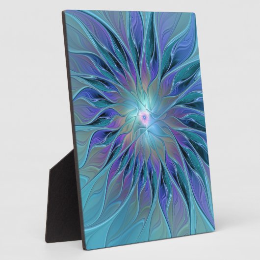 Blaue Lila Blume Traumstrecke Airolo - Fraktal Fotoplatte (Seite)