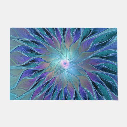 Blaue Lila Blume Traumstrecke Airolo - Fraktal Fußmatte (Vorderseite)