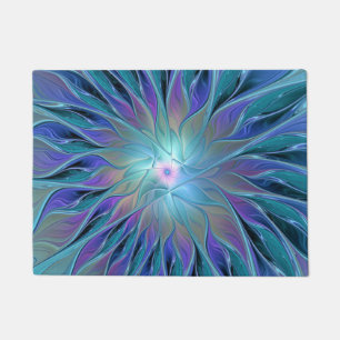 Blaue Lila Blume Traumstrecke Airolo - Fraktal Fußmatte