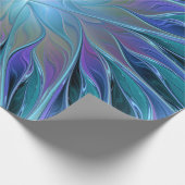 Blaue Lila Blume Traumstrecke Airolo - Fraktal Geschenkpapier (Ecke)