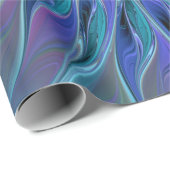 Blaue Lila Blume Traumstrecke Airolo - Fraktal Geschenkpapier (Rolleneckpunkt)