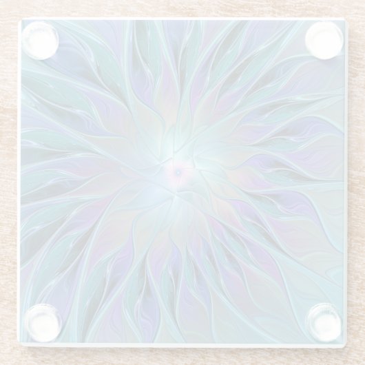 Blaue Lila Blume Traumstrecke Airolo - Fraktal Glasuntersetzer (Rückseite)