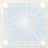 Blaue Lila Blume Traumstrecke Airolo - Fraktal Glasuntersetzer (Rückseite)
