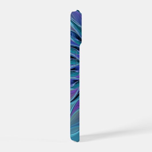 Blaue Lila Blume Traumstrecke Airolo - Fraktal iPhone 15 Hülle (Rechte Seite)