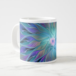 Blaue Lila Blume Traumstrecke Airolo - Fraktal Jumbo-Tasse