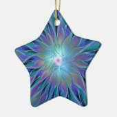 Blaue Lila Blume Traumstrecke Airolo - Fraktal Keramik Ornament (Links)