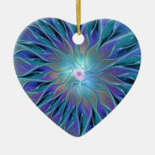 Blaue Lila Blume Traumstrecke Airolo - Fraktal Keramik Ornament