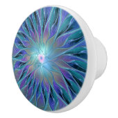 Blaue Lila Blume Traumstrecke Airolo - Fraktal Keramikknauf (Rechts)