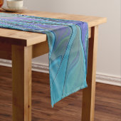 Blaue Lila Blume Traumstrecke Airolo - Fraktal Kurzer Tischläufer (Beispiel)