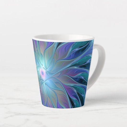 Blaue Lila Blume Traumstrecke Airolo - Fraktal Milchtasse (Rechte Ecke)