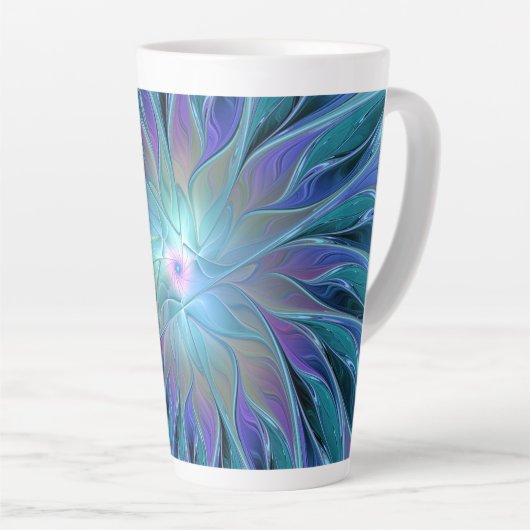 Blaue Lila Blume Traumstrecke Airolo - Fraktal Milchtasse (Rechte Ecke)