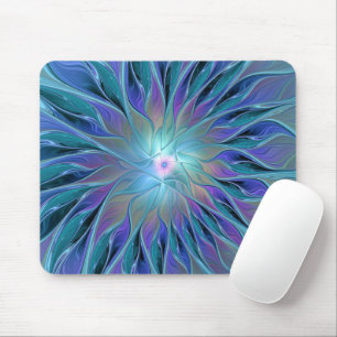 Blaue Lila Blume Traumstrecke Airolo - Fraktal Mousepad