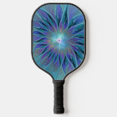 Blaue Lila Blume Traumstrecke Airolo - Fraktal Pickleball Schläger (Vorderseite)