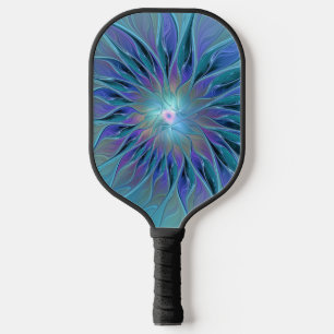 Blaue Lila Blume Traumstrecke Airolo - Fraktal Pickleball Schläger