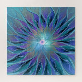 Blaue Lila Blume Traumstrecke Airolo - Fraktal Puzzle (Horizontal)