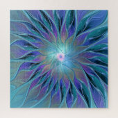 Blaue Lila Blume Traumstrecke Airolo - Fraktal Puzzle (Vertikal)