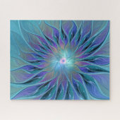 Blaue Lila Blume Traumstrecke Airolo - Fraktal Puzzle (Horizontal)