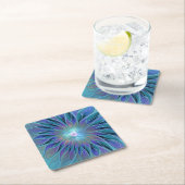 Blaue Lila Blume Traumstrecke Airolo - Fraktal Rechteckiger Pappuntersetzer (Vor Ort)