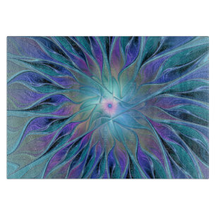 Blaue Lila Blume Traumstrecke Airolo - Fraktal Schneidebrett