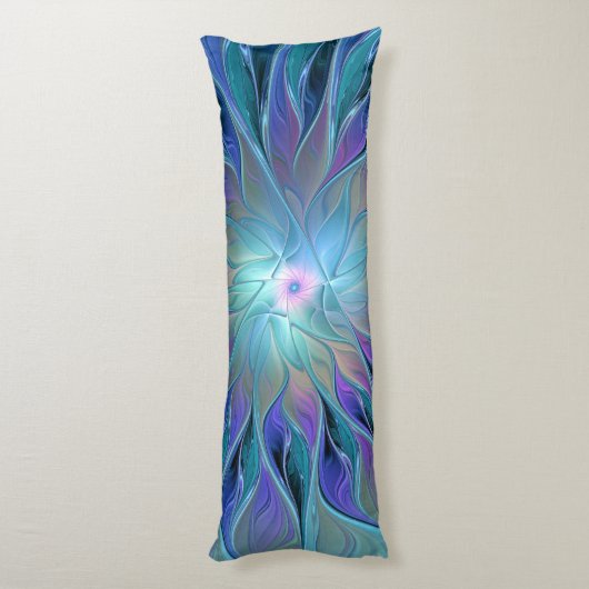 Blaue Lila Blume Traumstrecke Airolo - Fraktal Seitenschläferkissen (Rückseite (Vertikal))