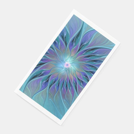 Blaue Lila Blume Traumstrecke Airolo - Fraktal Serviette (Ecke)