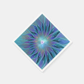 Blaue Lila Blume Traumstrecke Airolo - Fraktal Serviette (Ecke)