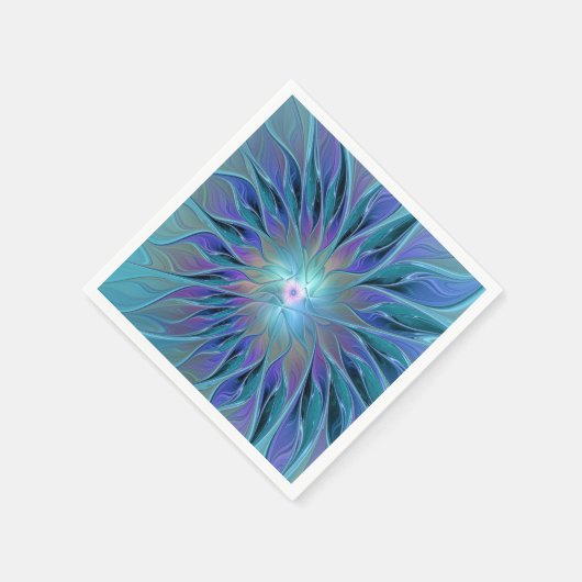 Blaue Lila Blume Traumstrecke Airolo - Fraktal Serviette (Ecke)