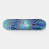 Blaue Lila Blume Traumstrecke Airolo - Fraktal Skateboard (Horizontal)