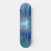 Blaue Lila Blume Traumstrecke Airolo - Fraktal Skateboard (Vorderseite)