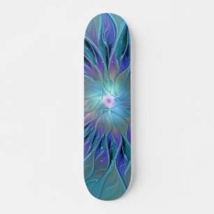 Blaue Lila Blume Traumstrecke Airolo - Fraktal Skateboard