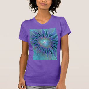 Blaue Lila Blume Traumstrecke Airolo - Fraktal T-Shirt