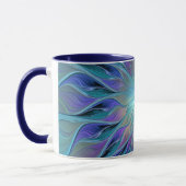 Blaue Lila Blume Traumstrecke Airolo - Fraktal Tasse (Links)