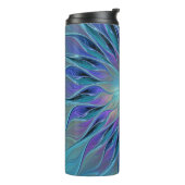 Blaue Lila Blume Traumstrecke Airolo - Fraktal Thermosbecher (Nach links gedreht)