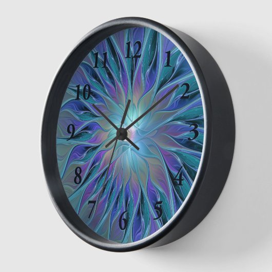 Blaue Lila Blume Traumstrecke Airolo - Fraktal Uhr (Winkel)